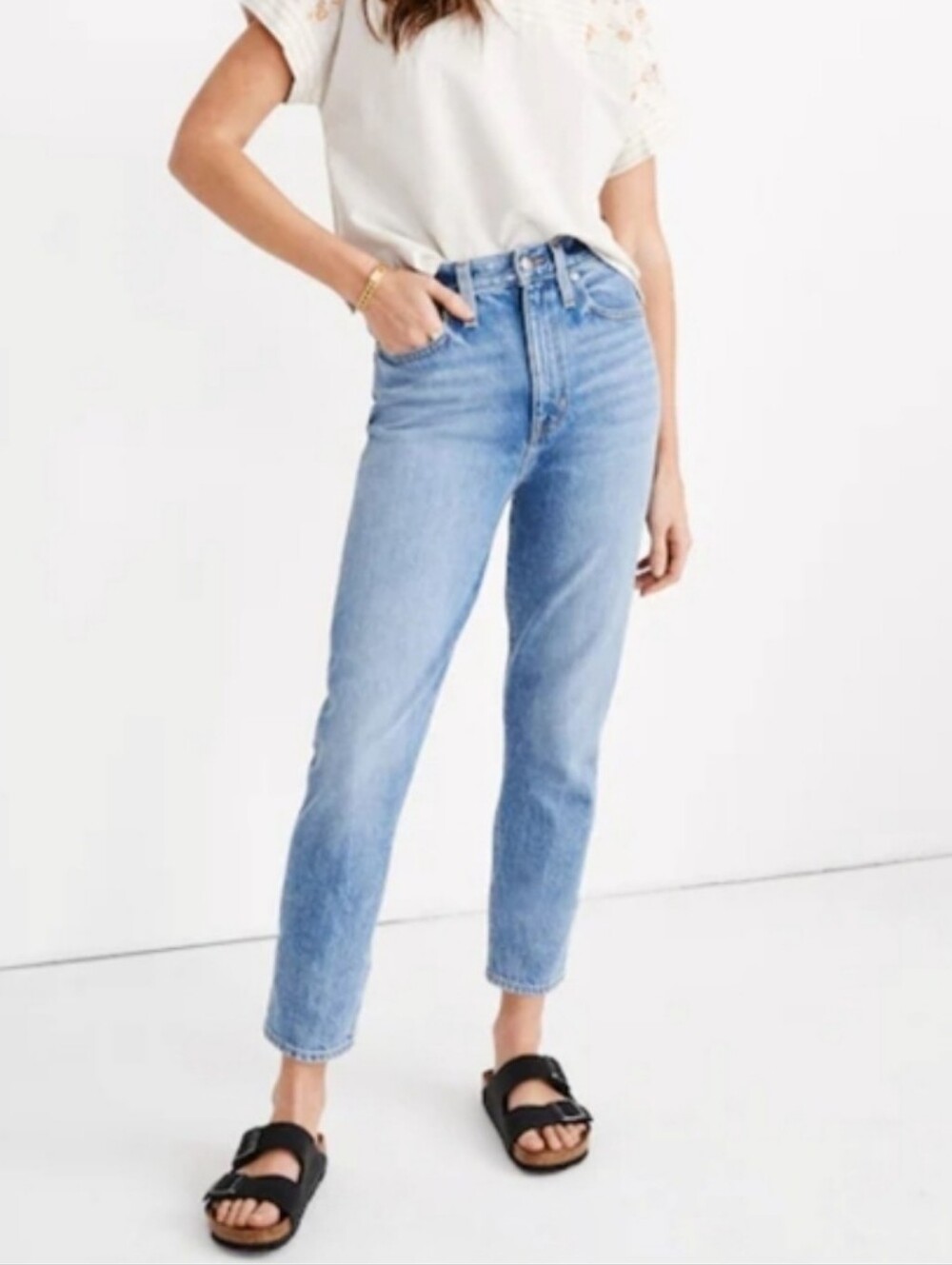 {27} Madewell The Mom Jean Light Blue Jeans
